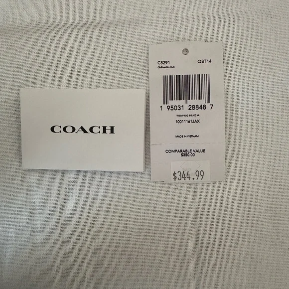 Coach Thompson Signature Stripe Messenger Crossbody Bag | Black Leather Canvas - Picture 11 of 16